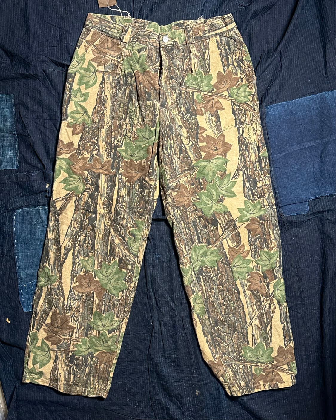 90‘s 빈티지 트리 바크(나무껍질) 패턴 헌팅 팬츠 34 상품이미지1