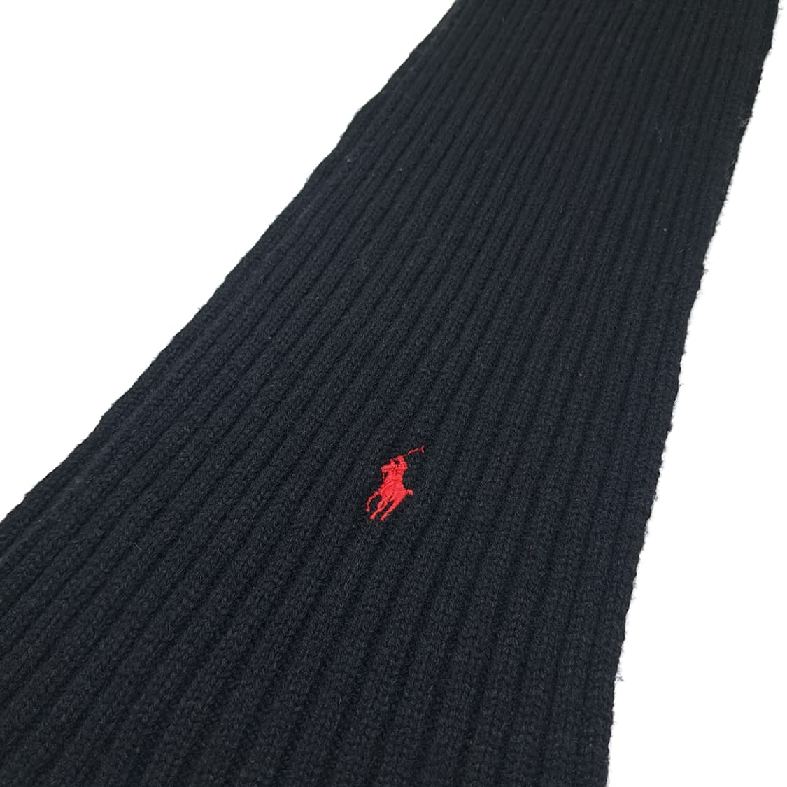 MX561 폴로 90s 램스울 리브 레드포니 블랙 머플러 목도리 상품이미지3