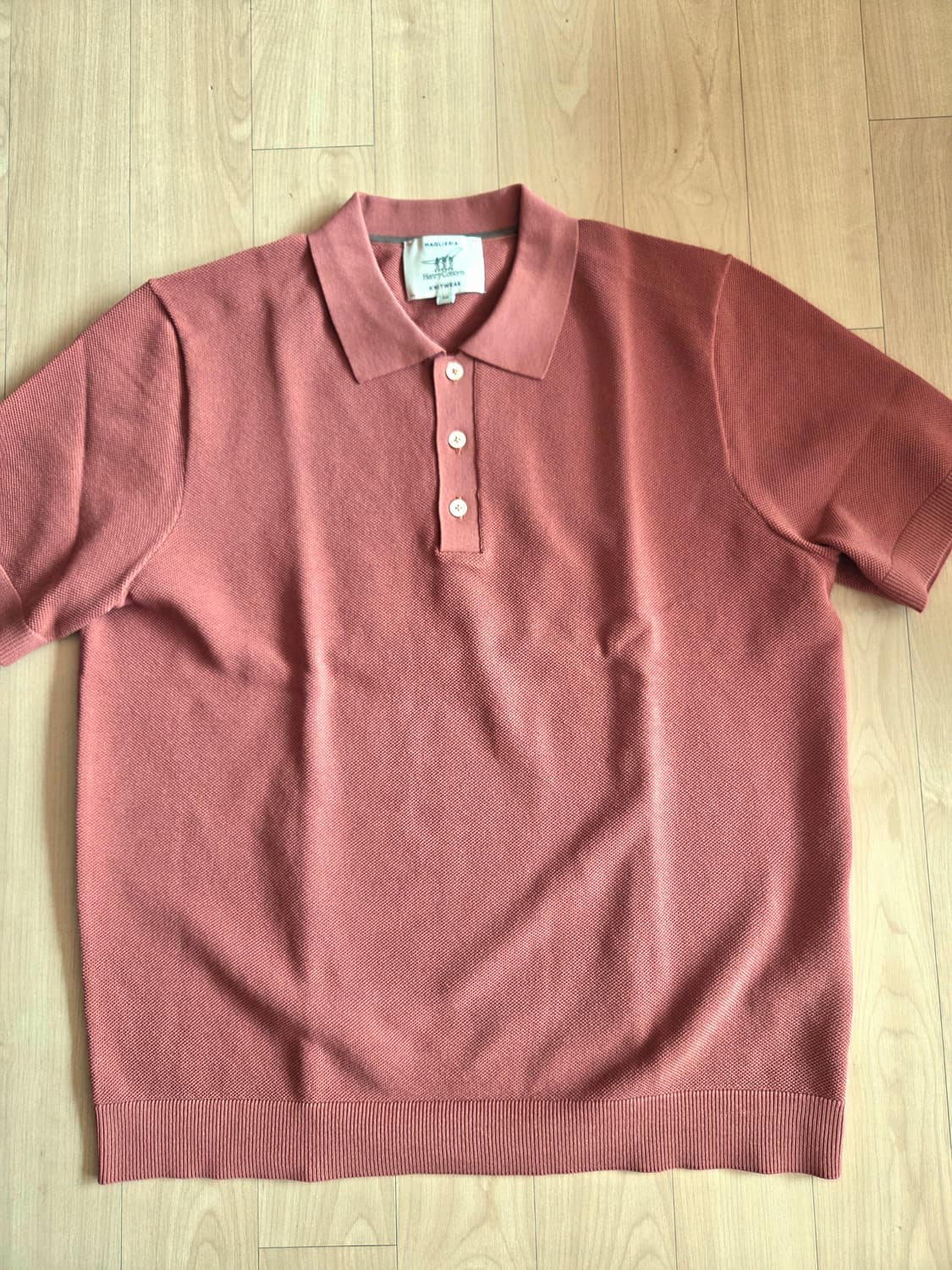 헨리코튼 피케 리플니 니트 105 코랄 상품이미지1