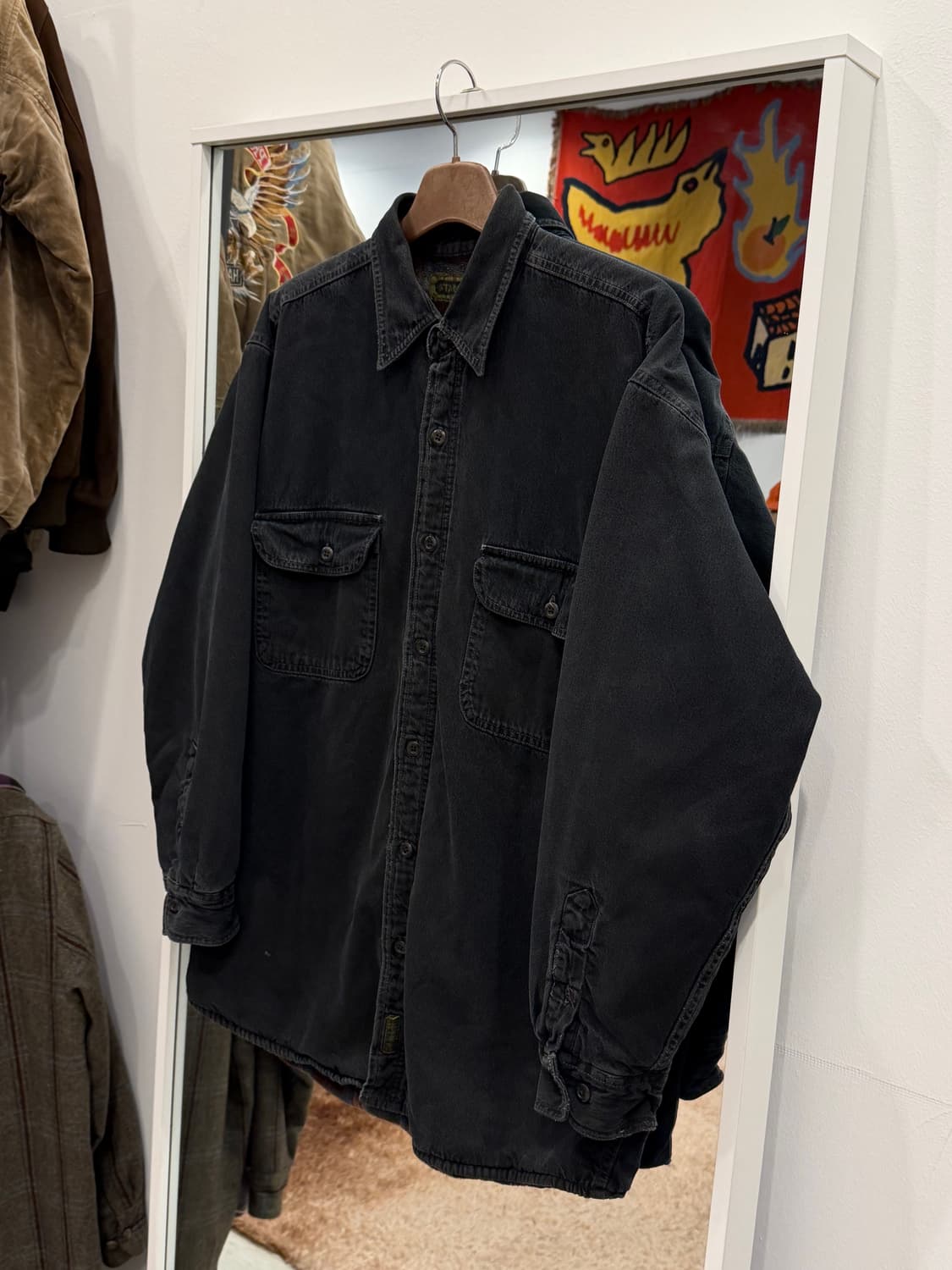 Stanley 빈티지 흑청 데님 플란넬 셔츠 상품이미지1