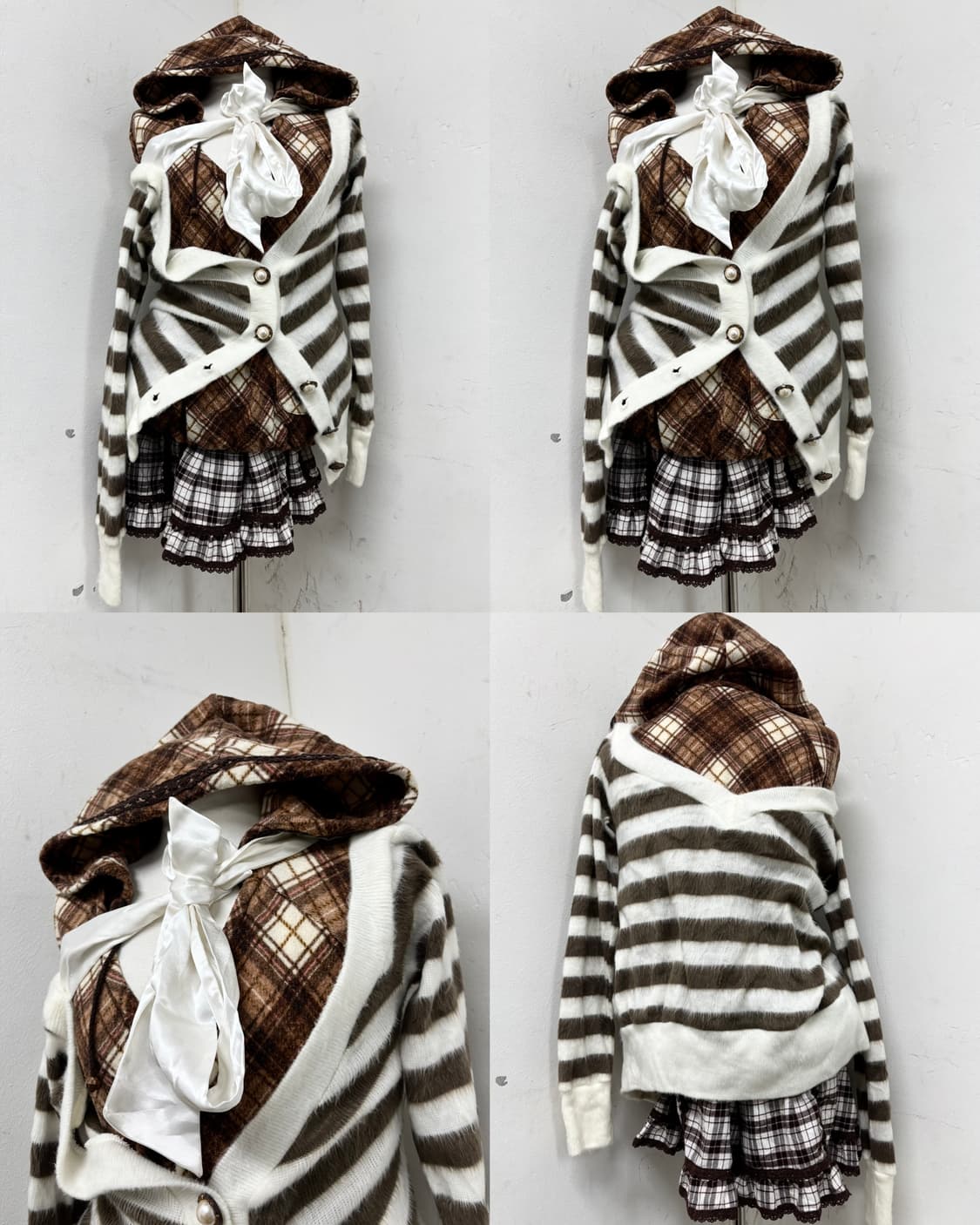 [Tralala]Hime-Gal pinterest Brown Stripe 상품이미지1