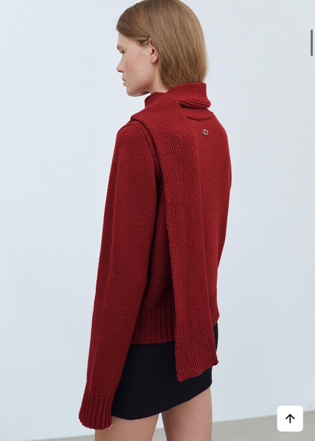 유즈 울 머플러 니트 가디건 레드 상품이미지4