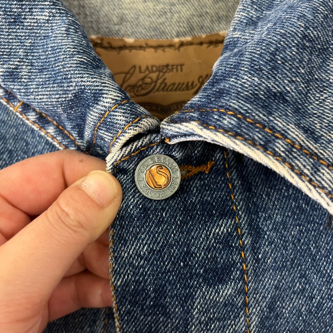 W 100 리바이스 90s 한주통상 크롭 데님 트러커 자켓 상품이미지3