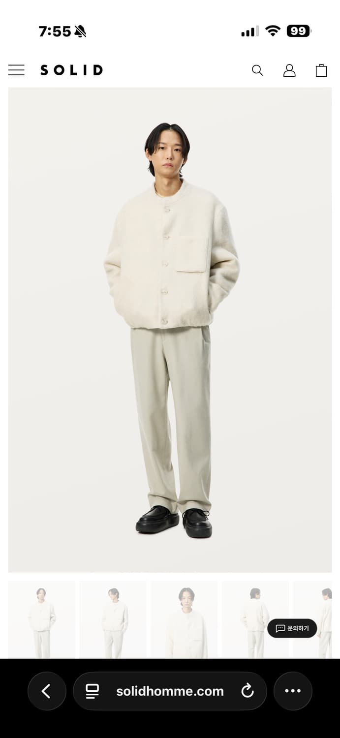 솔리드옴므 25FW 라운드넥 모헤어 자켓 50 풀 구성품 (거의 새상품) 상품이미지1