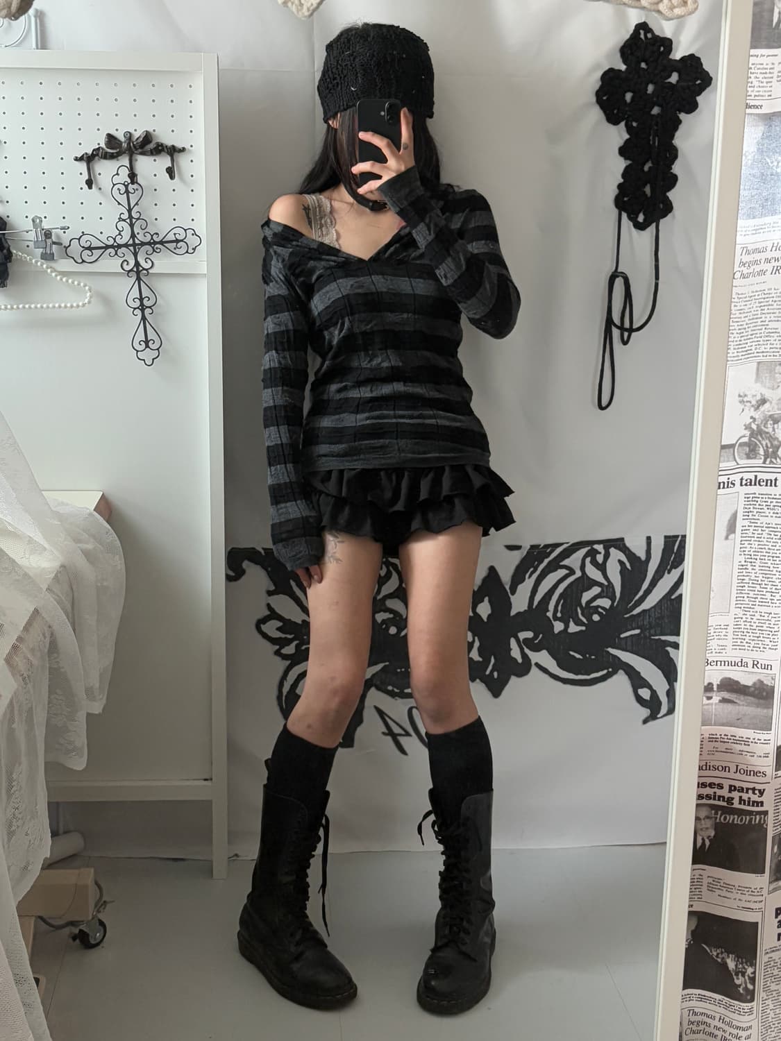  • striped knit hood 상품이미지2