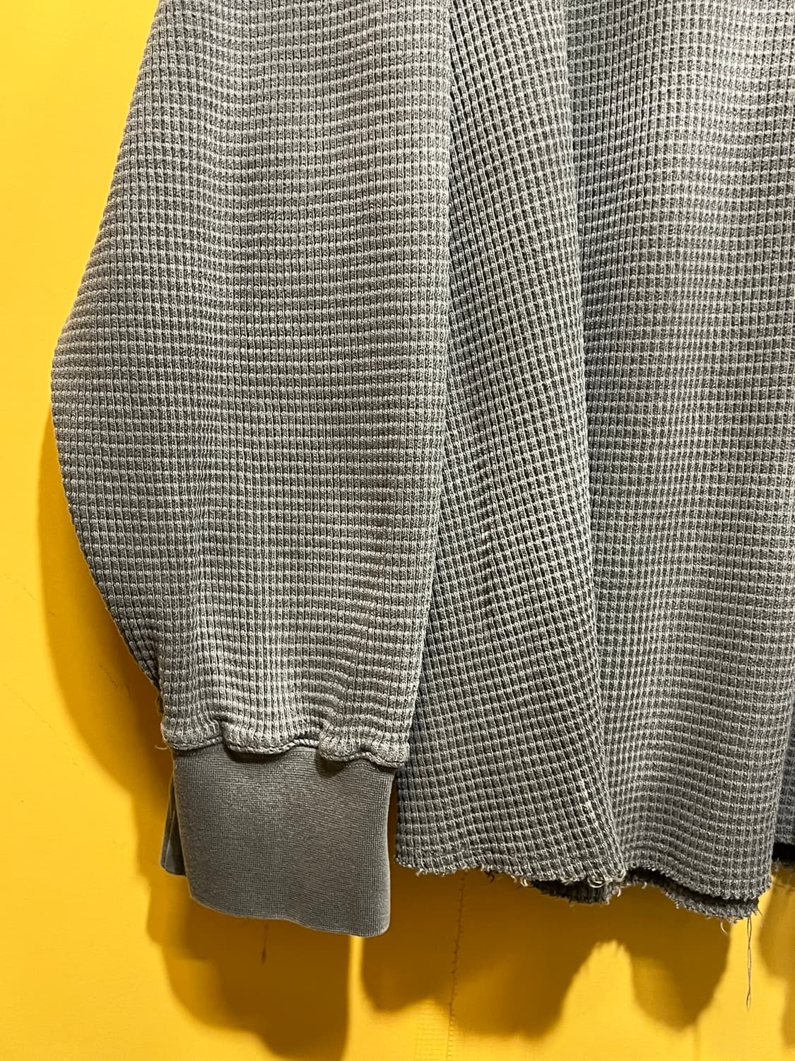 [1] 게더레이지 와이드 컷 와플 슬리브 워시드 카키 상품이미지4