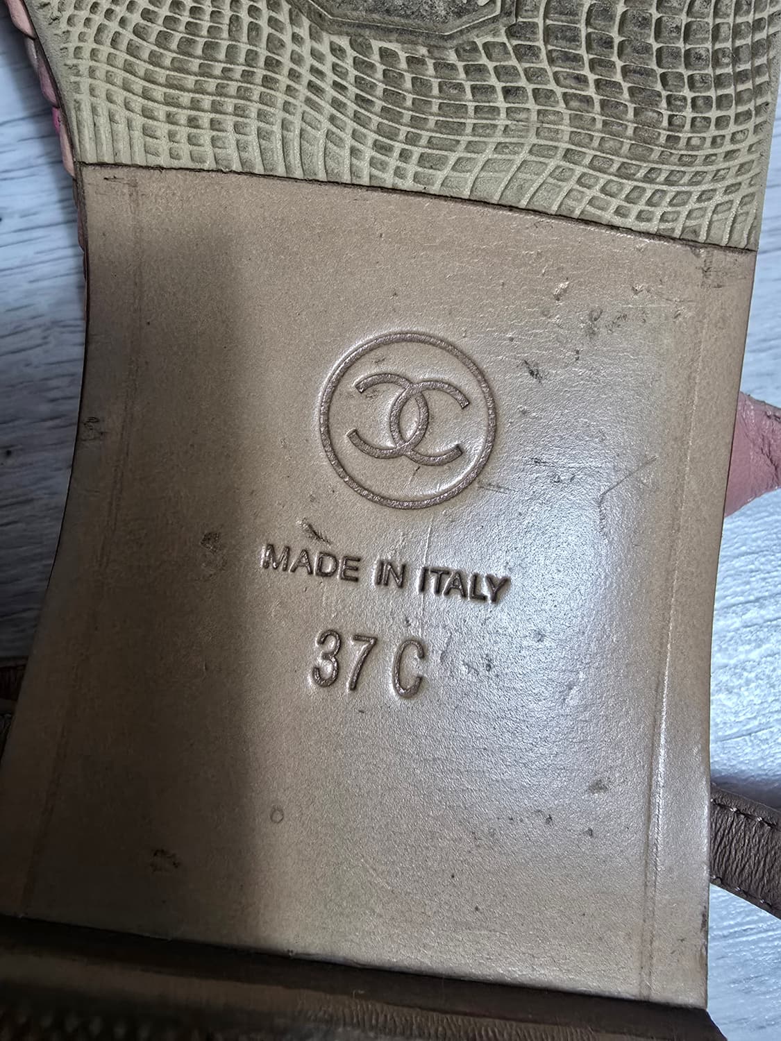 (정품) 샤넬 CC로고 가죽 샌들 37(명품 여자 신발 슬리퍼 뮬) 상품이미지5