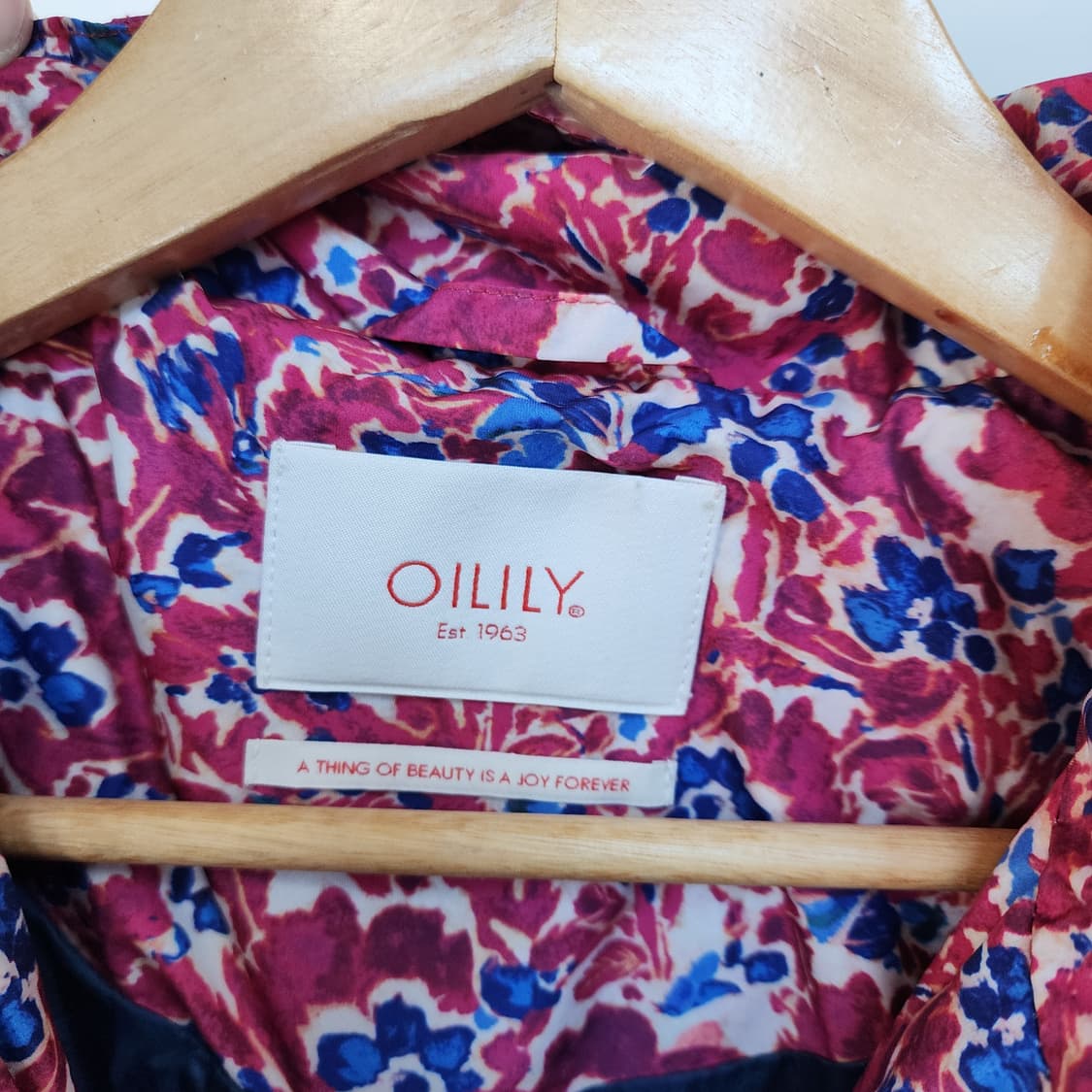 오일릴리 플라워 패턴 후드 롱 코트 상품이미지8