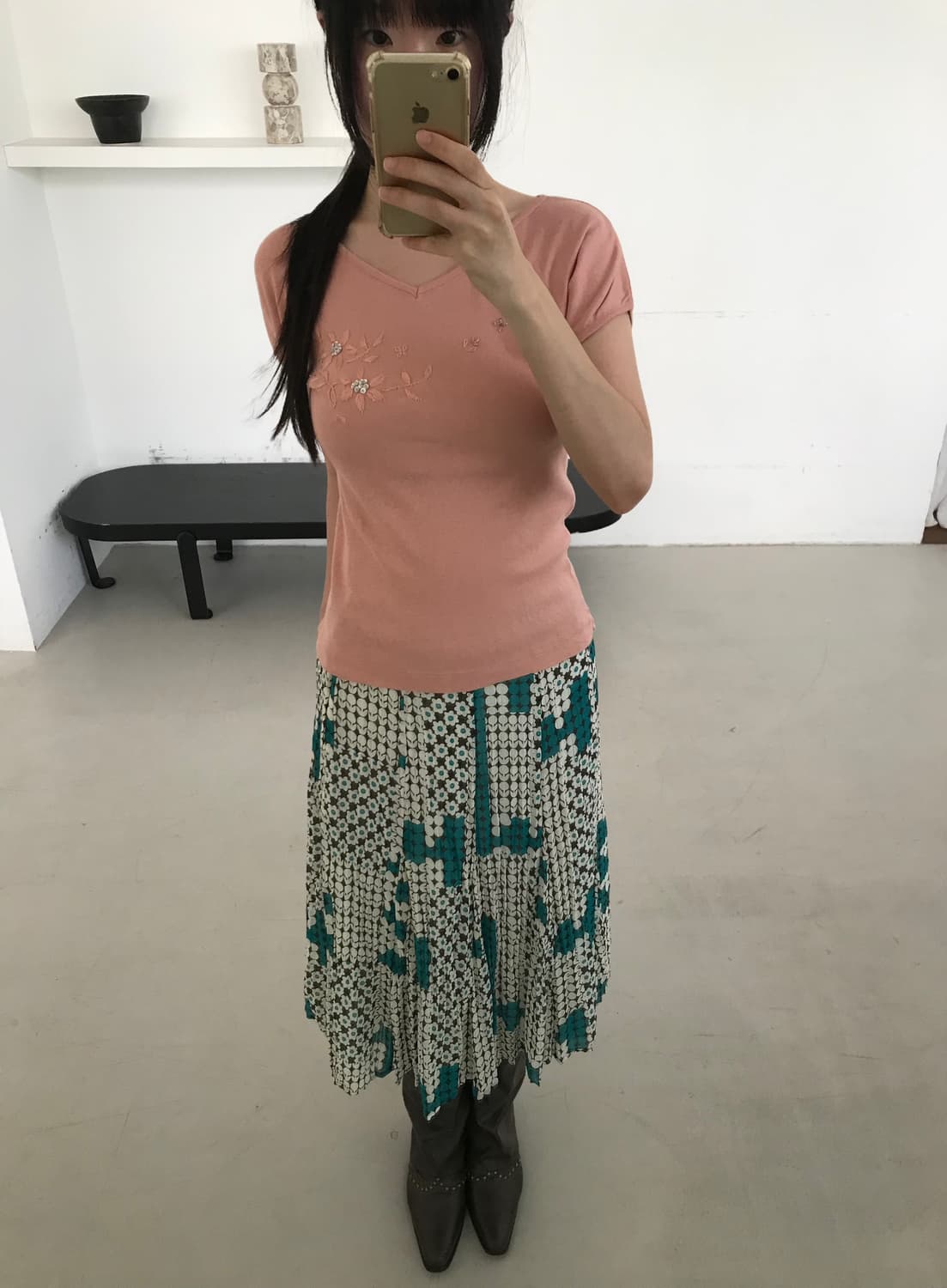vintage pattern skirt 상품이미지5
