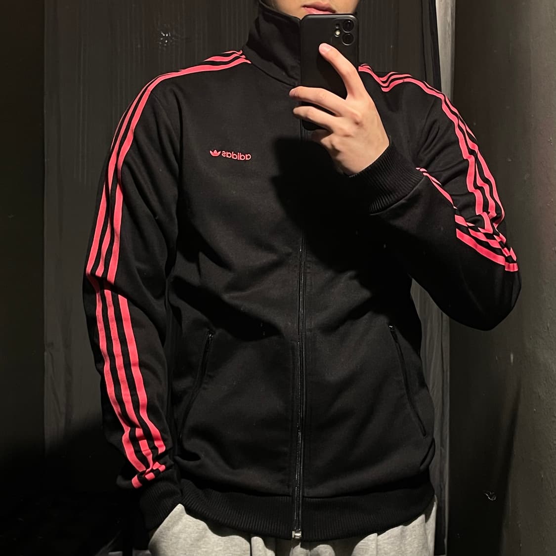 아디다스 00s 블랙 핑크 삼선 스펠아웃 올드스쿨 베켄바우어  져지 M 상품이미지10