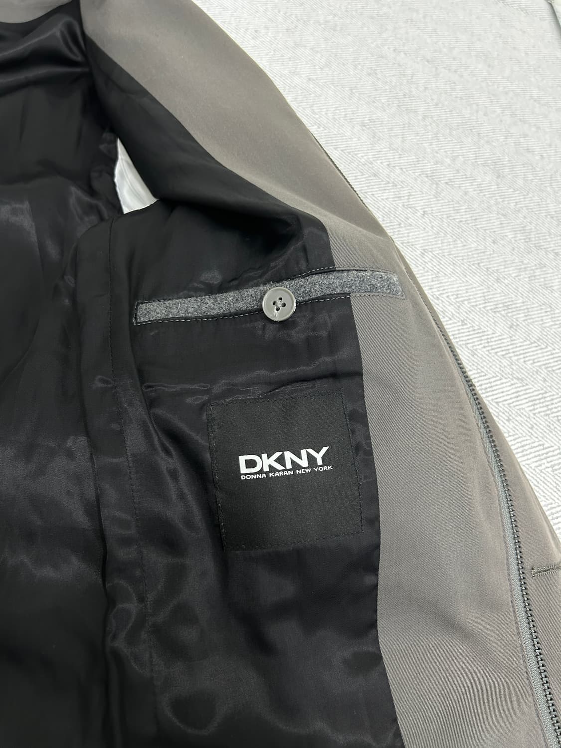 DKNY 차콜 그레이 남성용 집업 코트 90~95사이 상품이미지6
