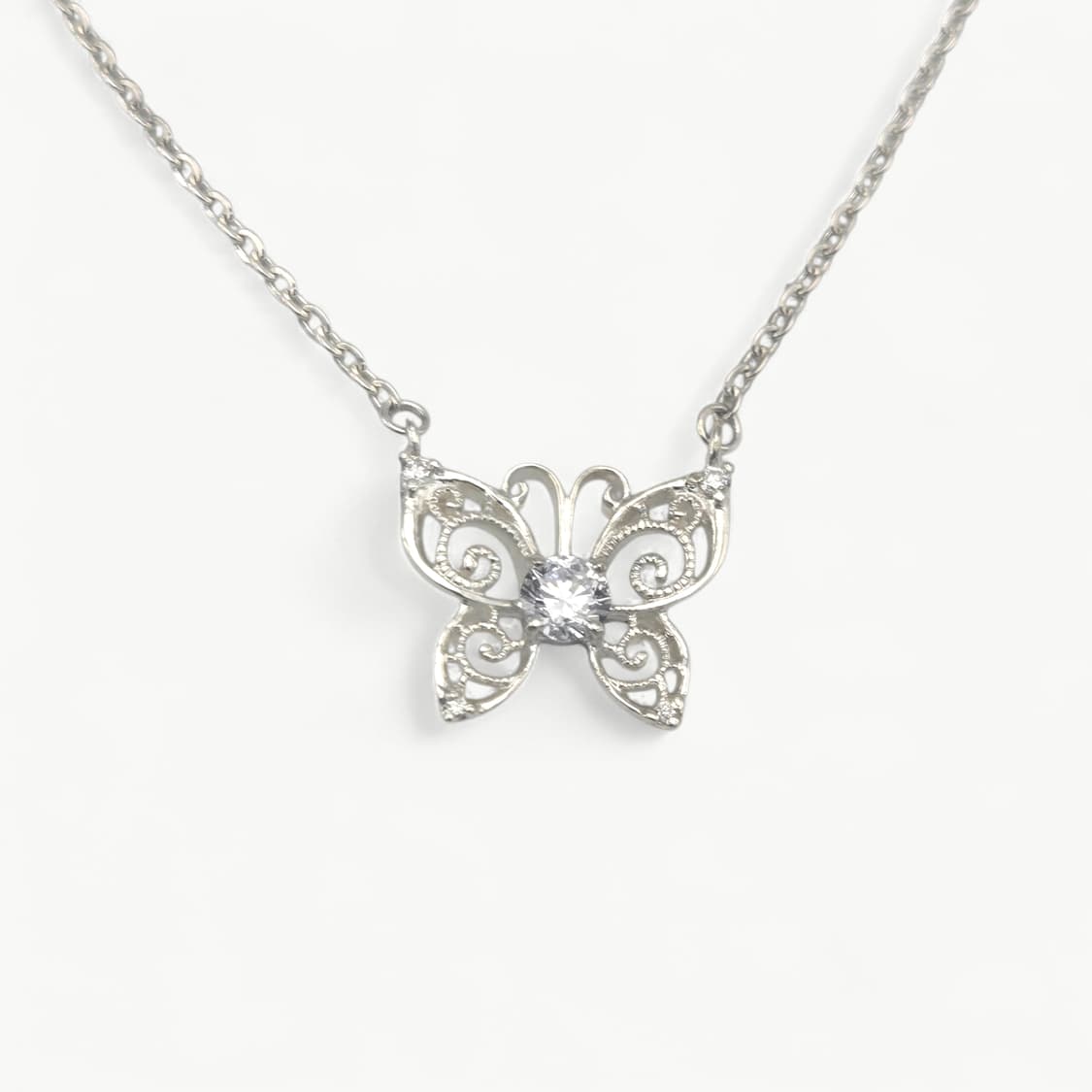안나수이 나비 펜던트 실버 목걸이 (랩다이아 세팅) 상품이미지3