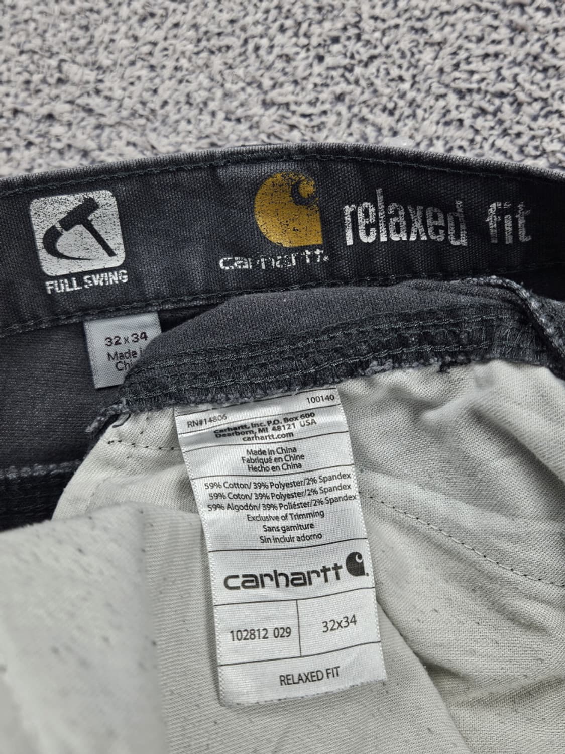 칼하트 카펜터 코튼 더블니 워크 팬츠 ( 32X34 ) / 10229 상품이미지7
