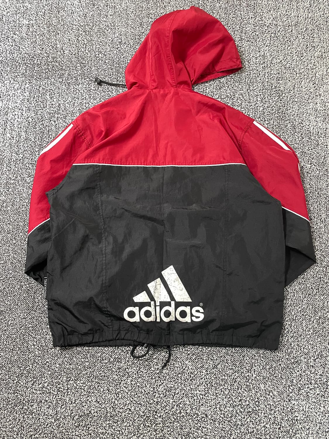빈티지9. 아디다스 레트로 90's 올드스쿨 바람막이 점퍼 레드 블랙 상품이미지2