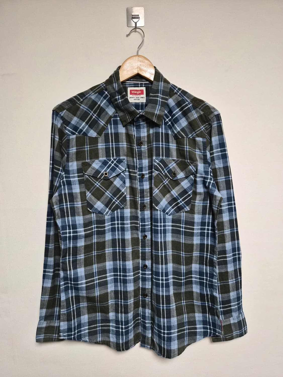 랭글러Wrangler 체크 웨스턴 셔츠 M사이즈 - S339 상품이미지1