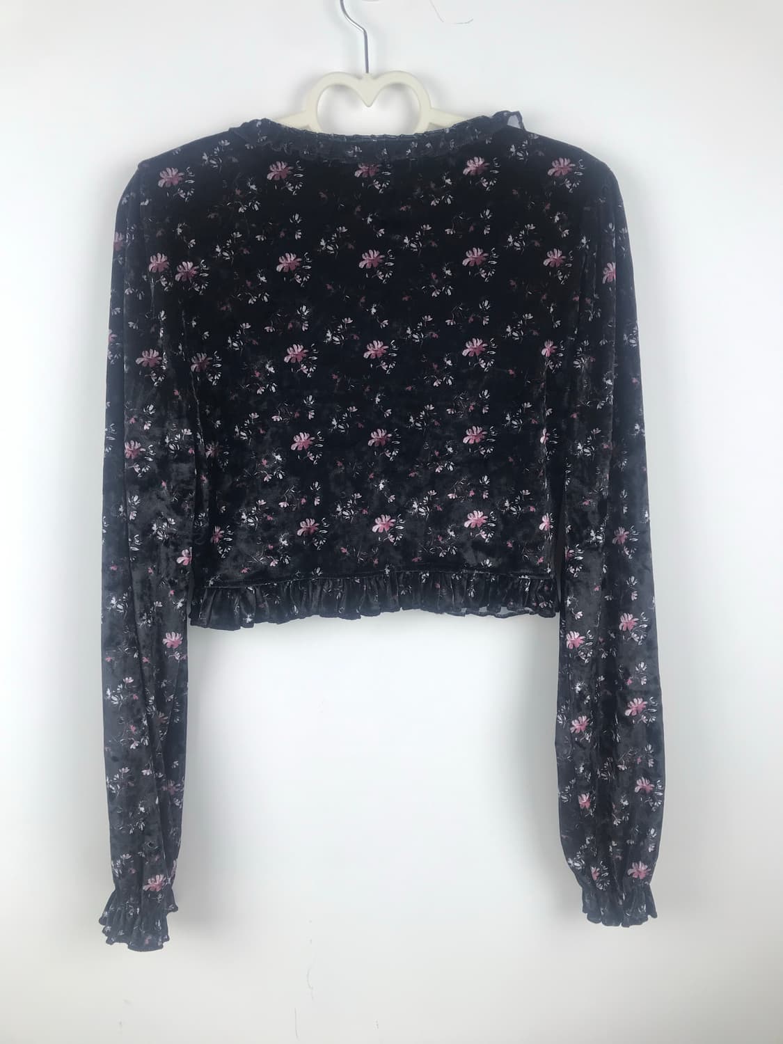 블랙 플로럴 벨벳 셋업 크롭블라우스 스커트세트 빈티지모리걸원피스 대대장급 상품이미지3