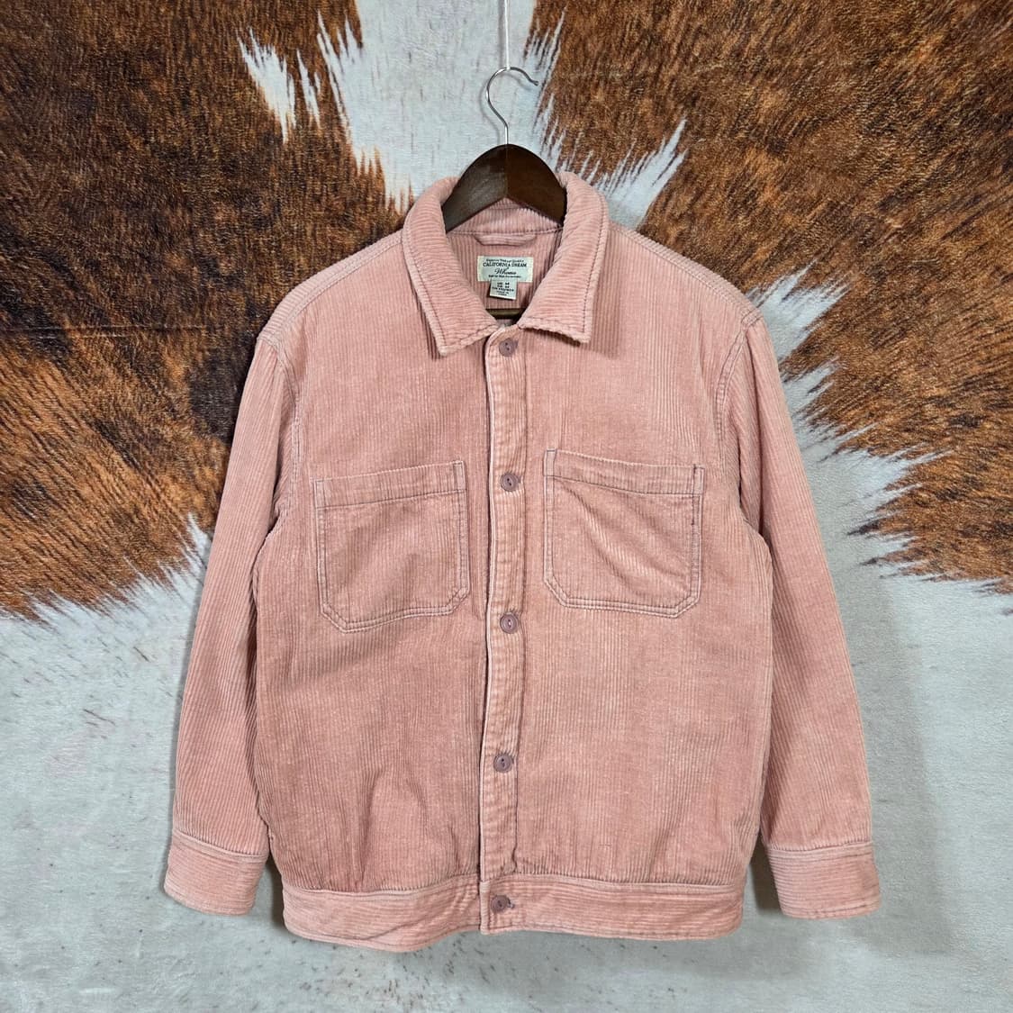 빈티지 핑크 코듀로이 뽀글이 자켓 상품이미지1