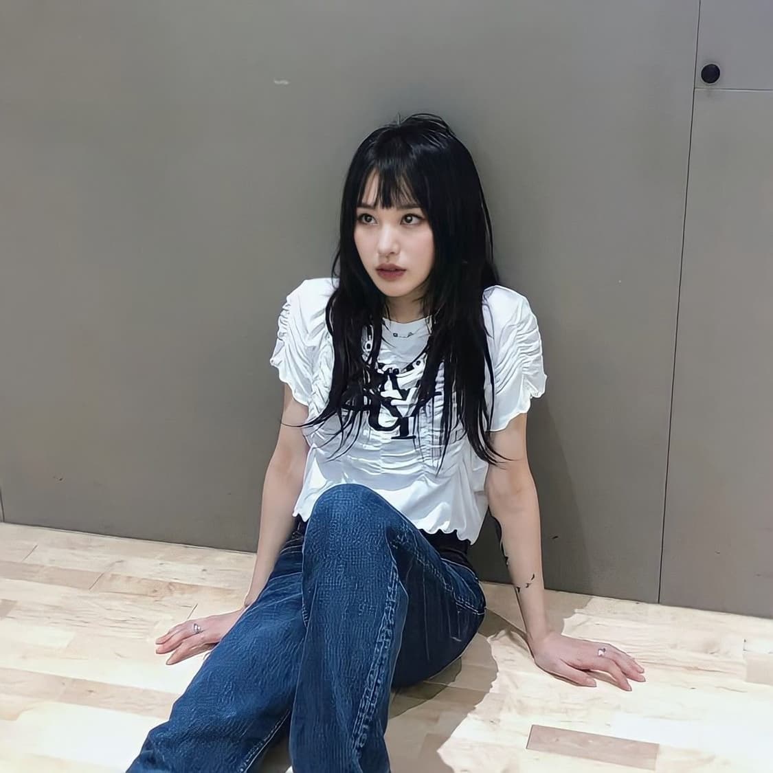 김미더영 셔링반팔 네이비 상품이미지2