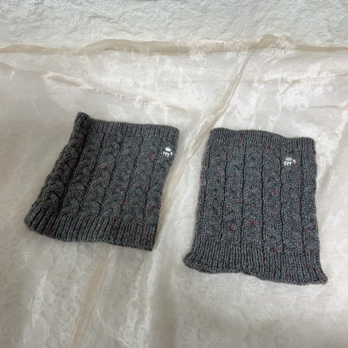 빈티지 그레이 꽈배기 니트 발토시 레그워머 상품이미지1