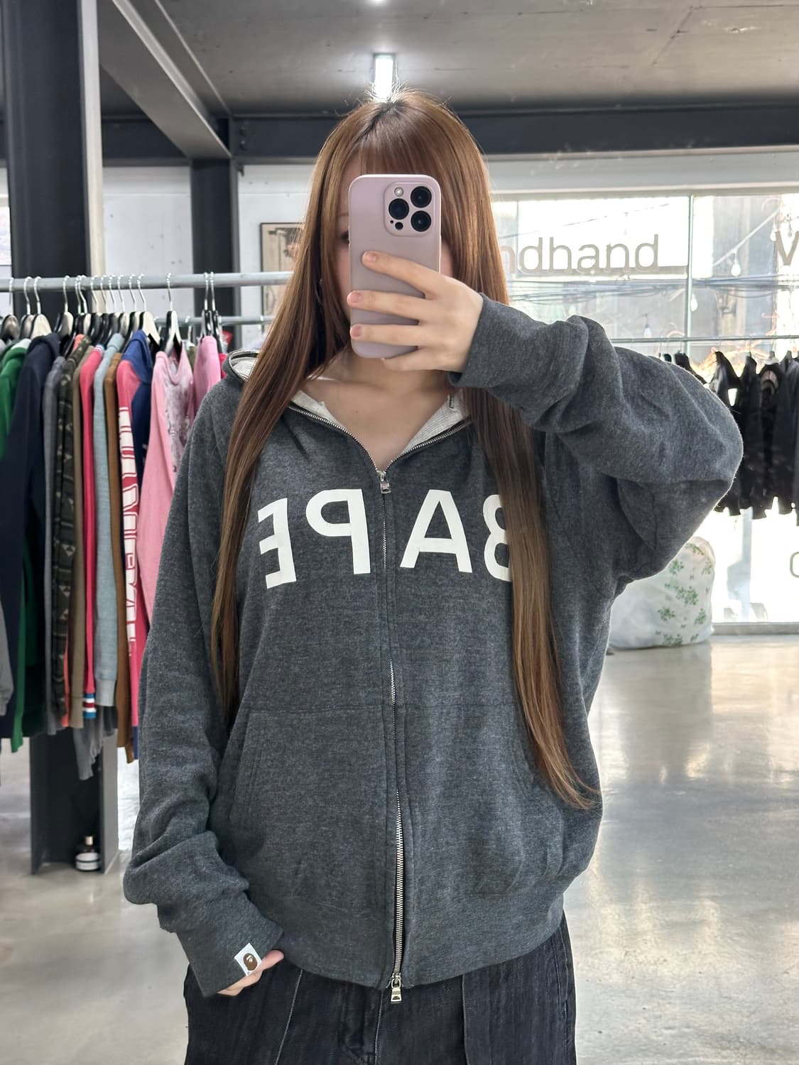 베이프 Thermal 스펠로고 풀 후드집업 상품이미지4