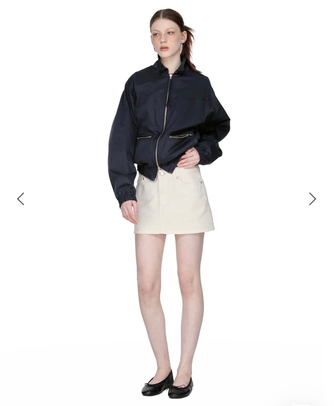 썬번프로젝트 스트링 봄버 자켓 새상품 네이비 상품이미지4