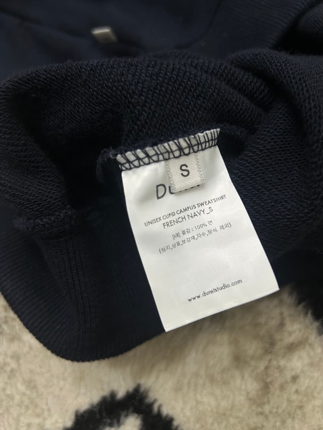 [S]던스트 오버핏 큐피트 캠퍼스 맨투맨/프렌치네이비 상품이미지5