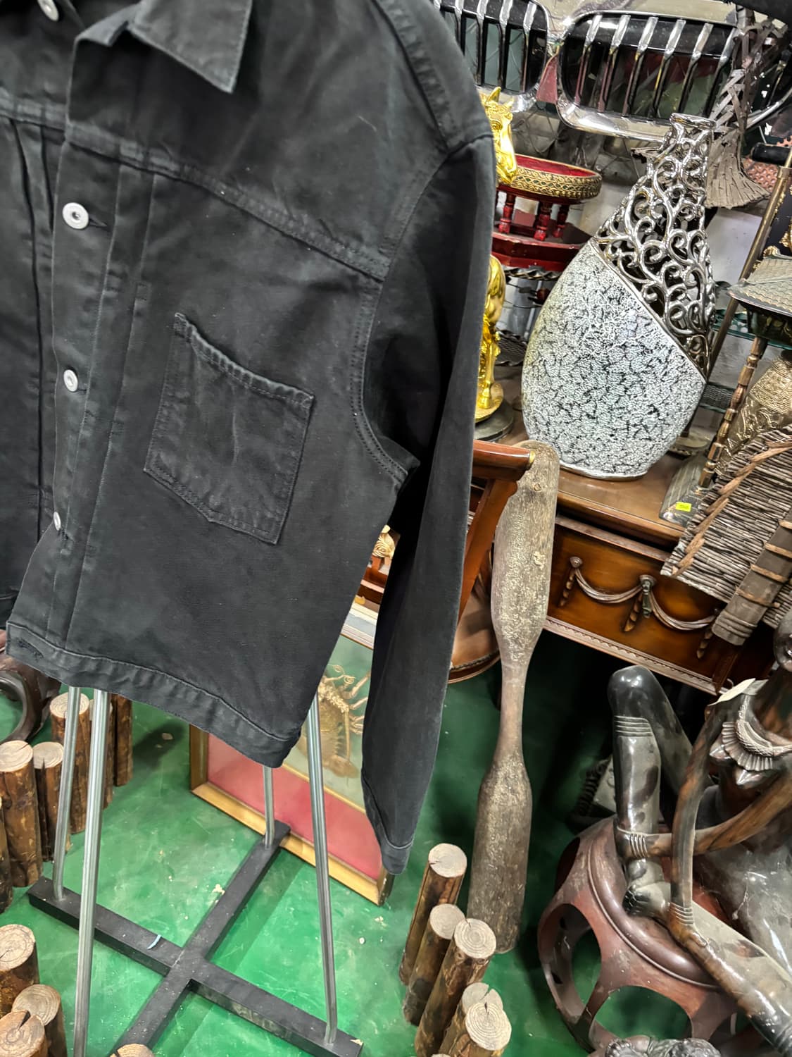 남녀공용 오버핏 데님 워크 자켓 상품이미지3