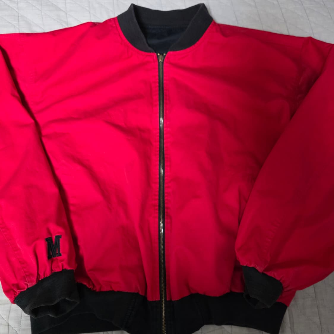 [XL] 90s 빈티지 말보로 리버시블 봄버 자켓 블랙/레드 암스팟 상품이미지7