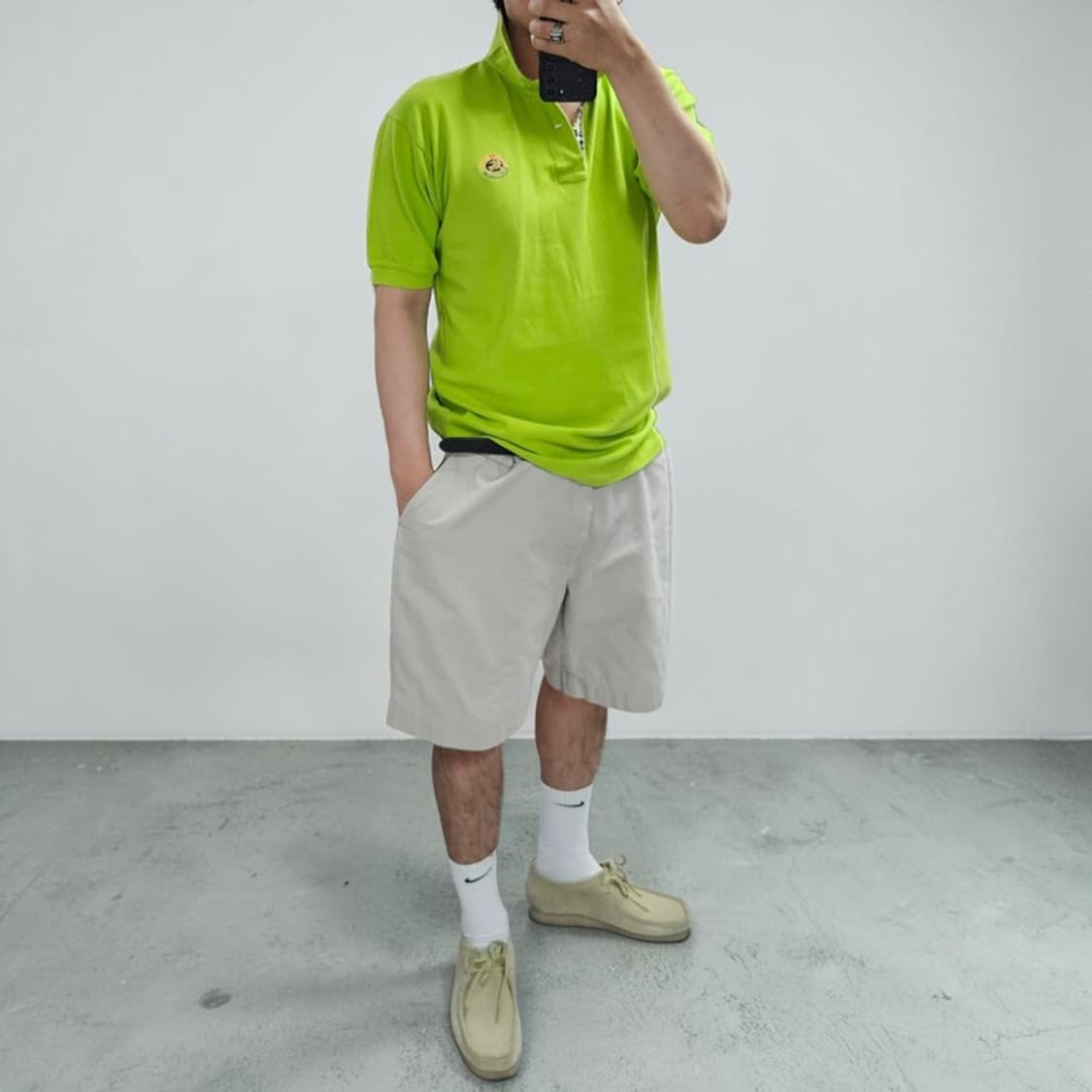 90S USA 버버리 PK 반팔 카라티 L M0337 상품이미지2