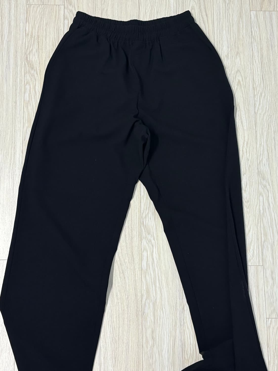 WHOLOVESART 유니섹스 세미 와이드 밴딩 슬랙스 블랙 XL 상품이미지2