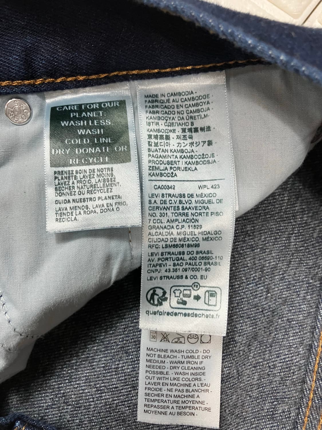 리바이스 프리미엄 와이드 배기 청바지 데님팬츠 28 상품이미지8