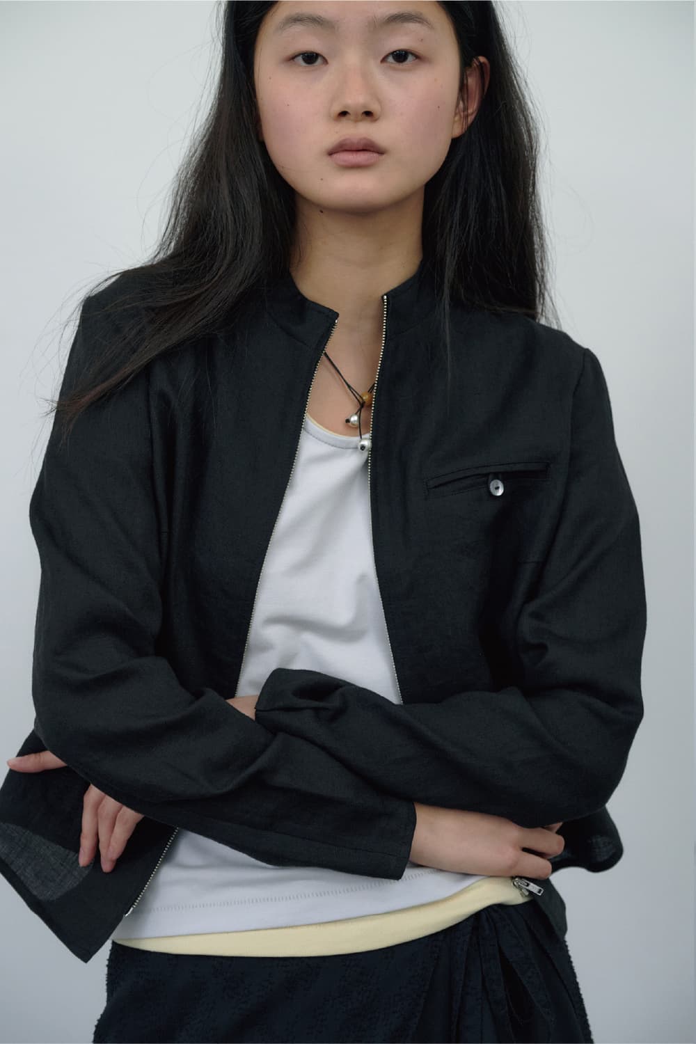 erchiva 에르치바 Knife Linen Jacket Black 상품이미지2
