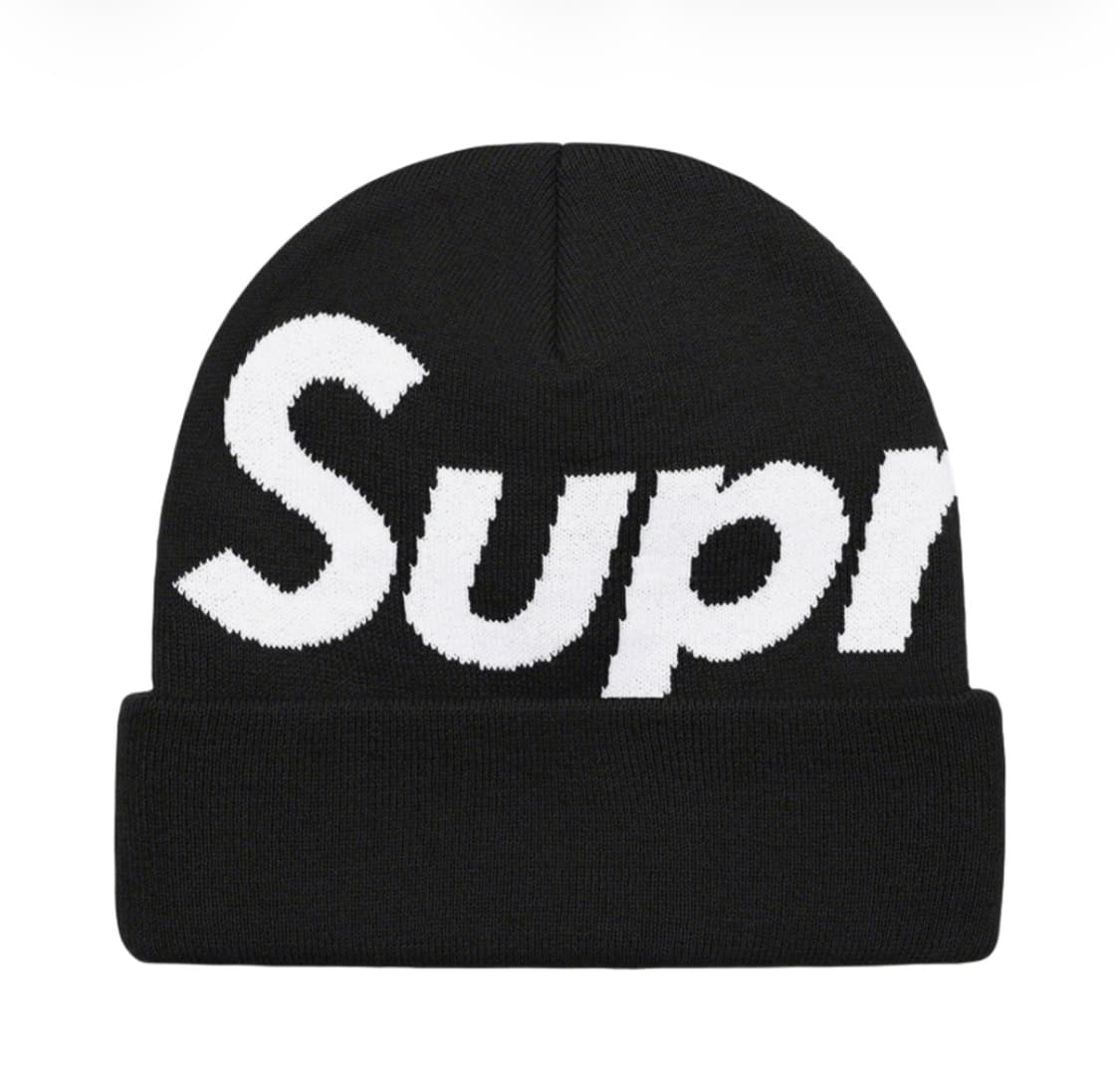 슈프림 빅 로고 비니 블랙 상품이미지1