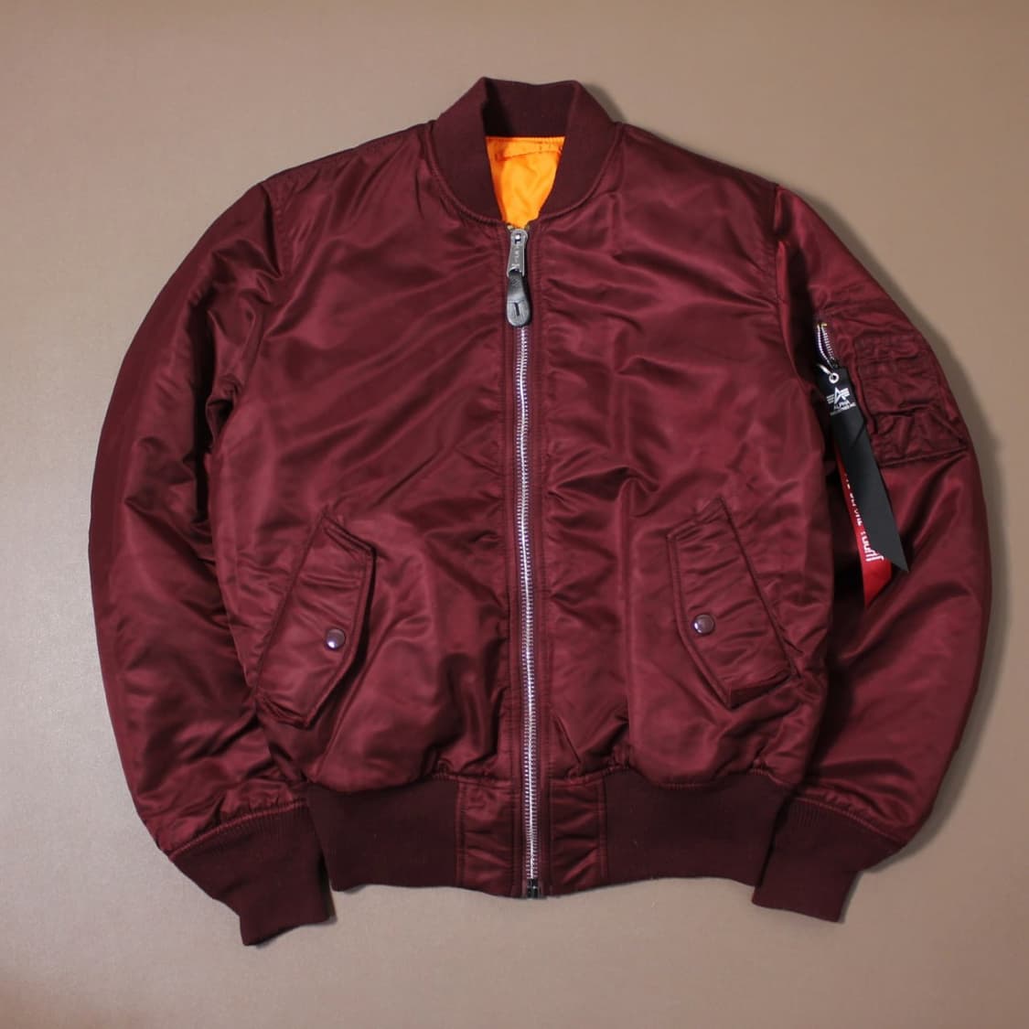알파인더스트리 MA-1 플라이트 자켓 버건디 리버시블 상품이미지1