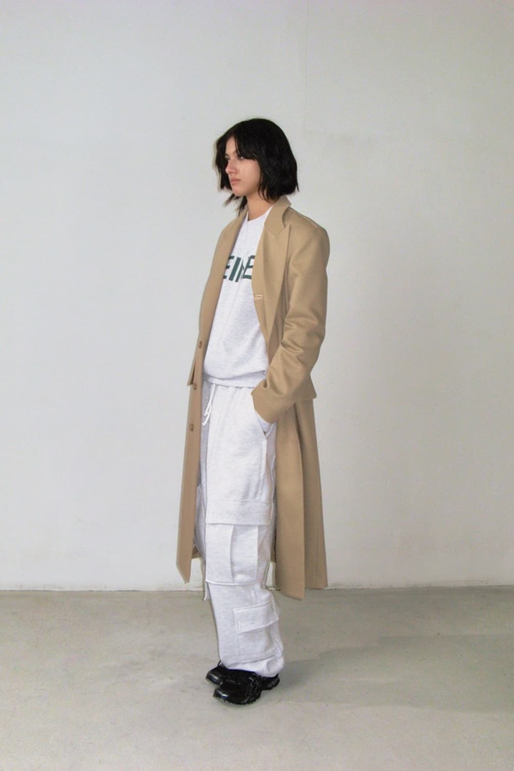 다이닛 스트링카고스웻팬츠 화이트멜란지 상품이미지1