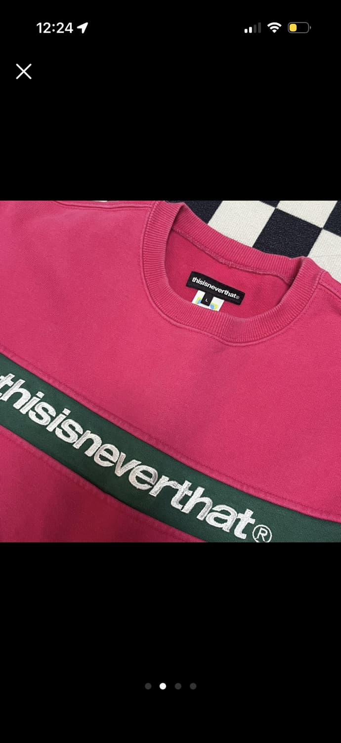 디스이즈네버댓 핑크 맨투맨 라지 상품이미지2