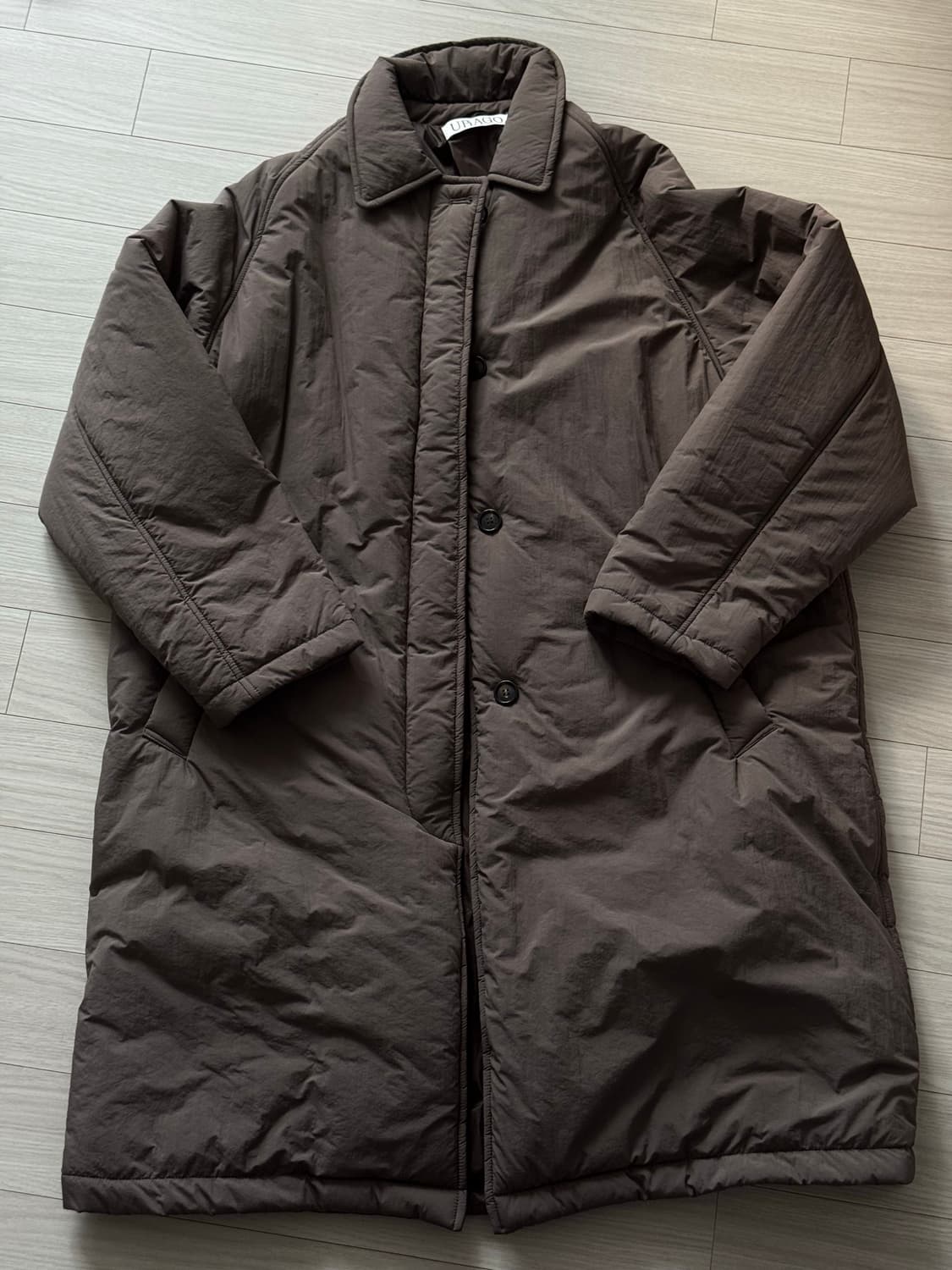 유라고 패딩 롱코트 애쉬 브라운 상품이미지4