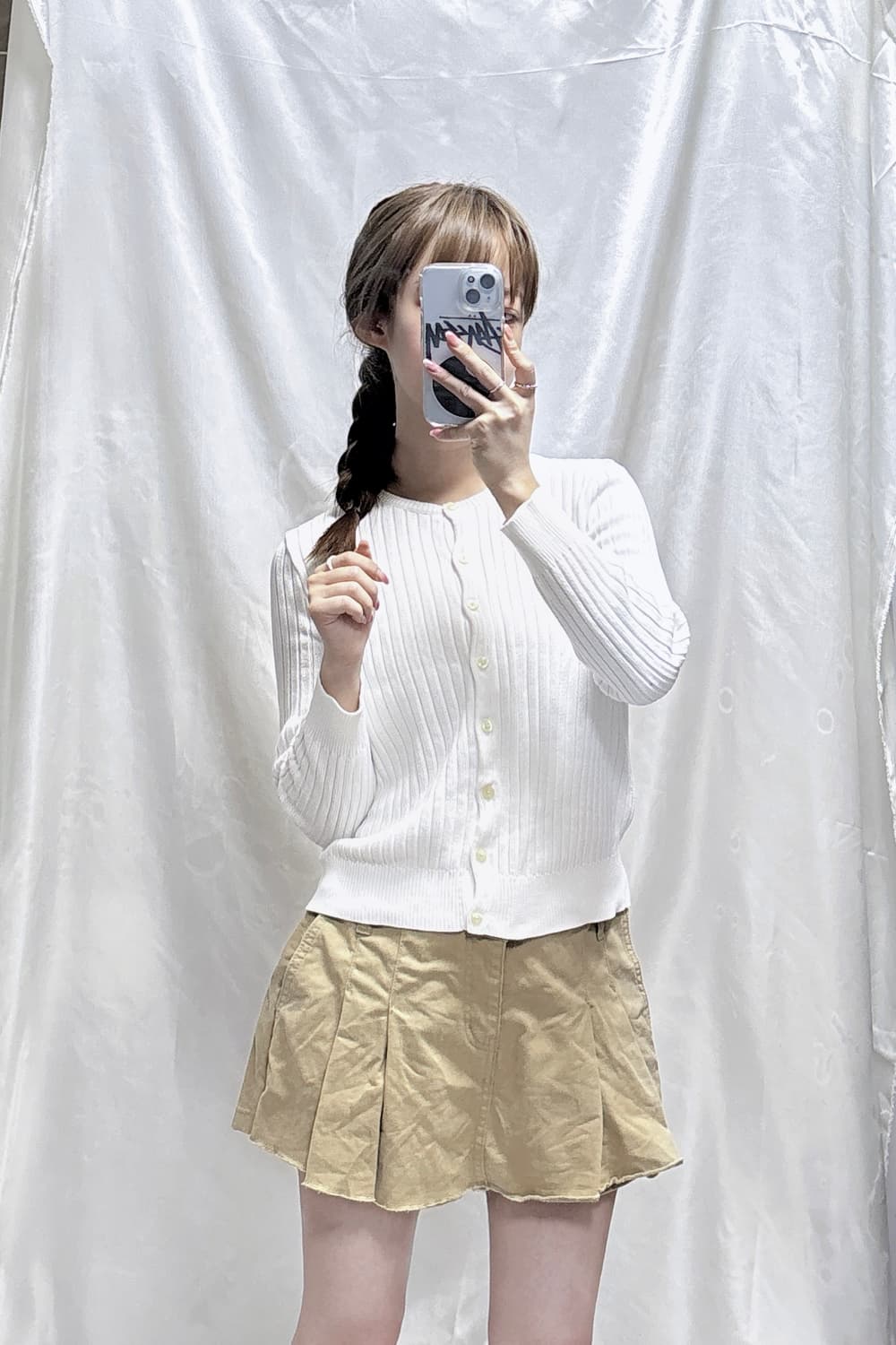 폴로 랄프로렌 스포츠 화이트 딱붙핏 가디건  상품이미지1