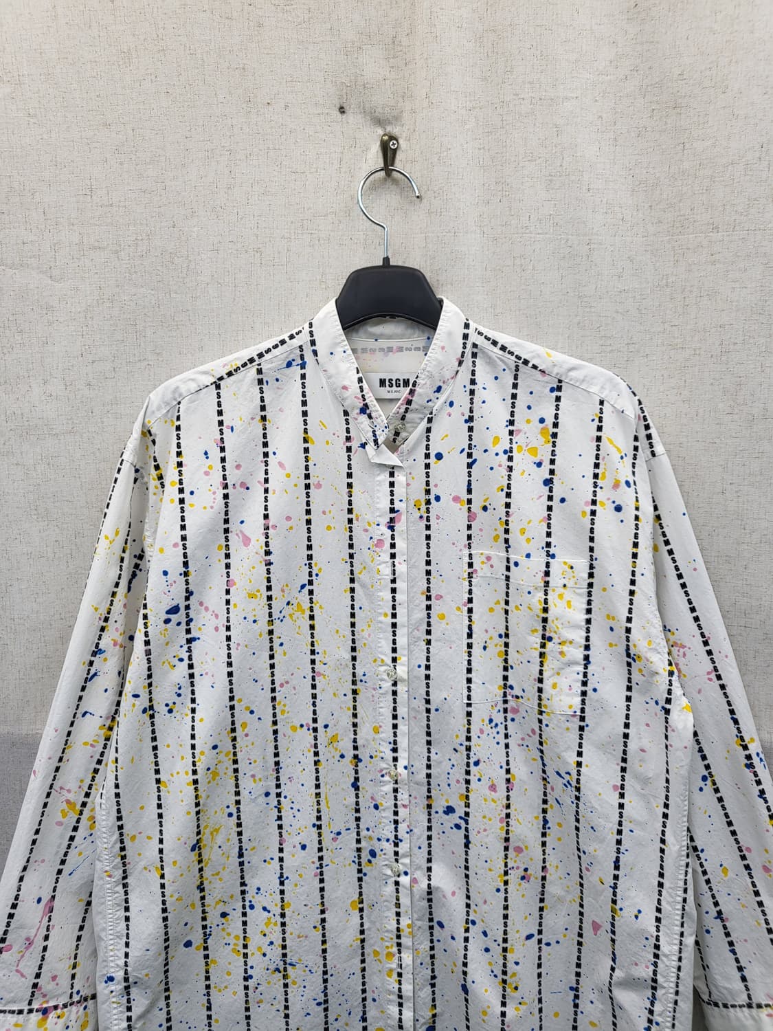 MSGM 스트라이프 페인트 롱셔츠 상품이미지3