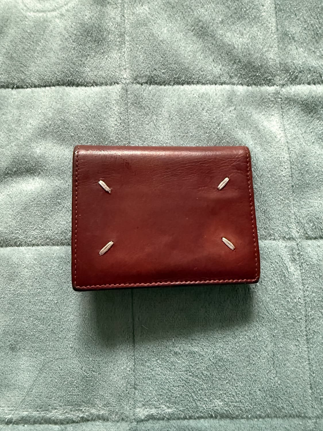 maison margiela 마르지엘라 스티치로고 레더 반지갑 레드 상품이미지1