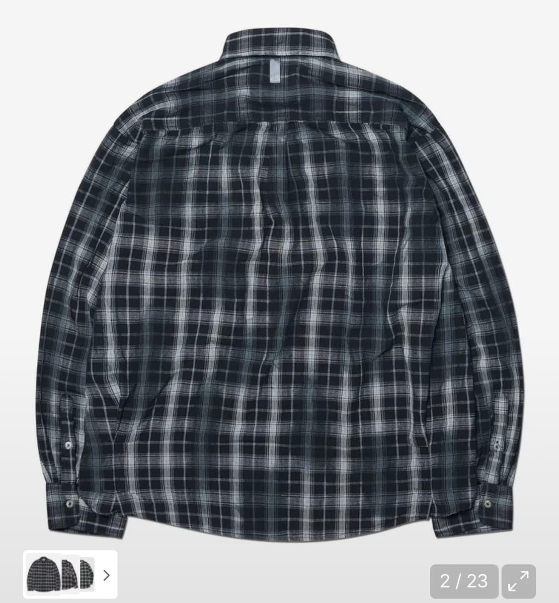 노매뉴얼 체크 셔츠 블랙 L사이즈 상품이미지3