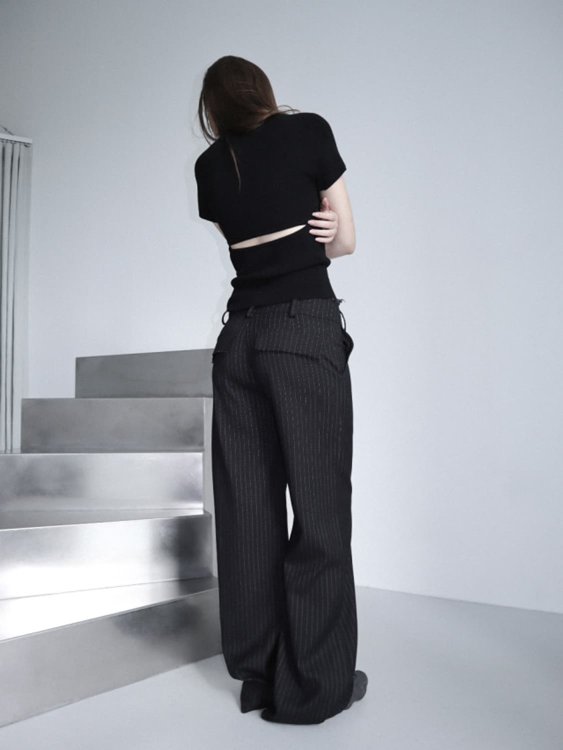 클라따 핀터 로우 슬랙스 블랙 스몰 상품이미지2