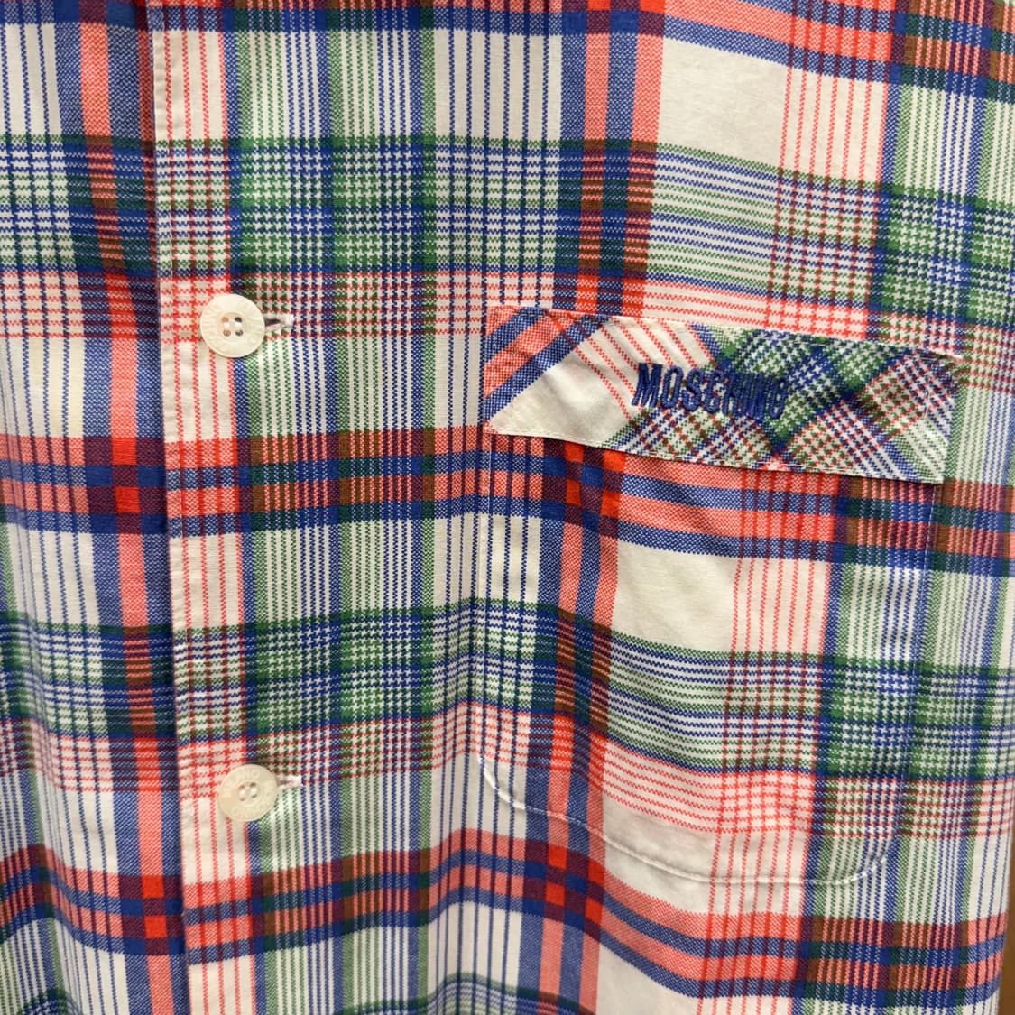 모스키노 칩앤시크 체크 반팔 코튼 셔츠 언더웨어 라인 멀티 컬러 상품이미지6