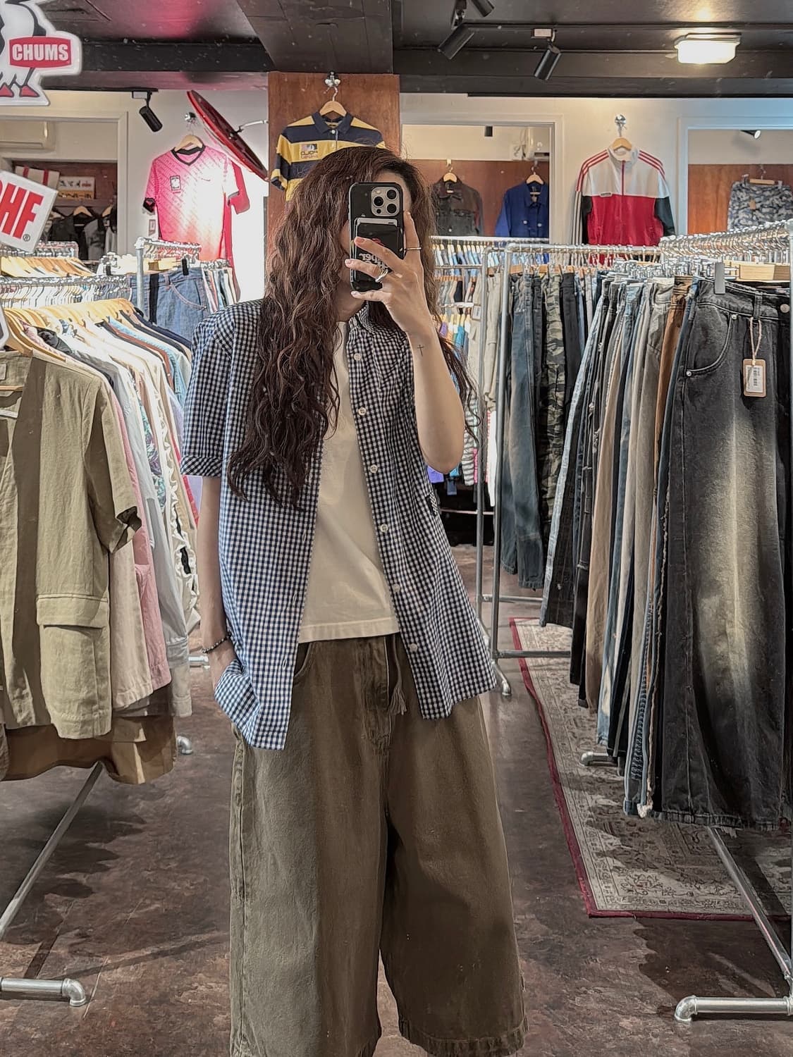 더블탭스 WTAPS 블루 체크 패치 반팔 셔츠 S 상품이미지8