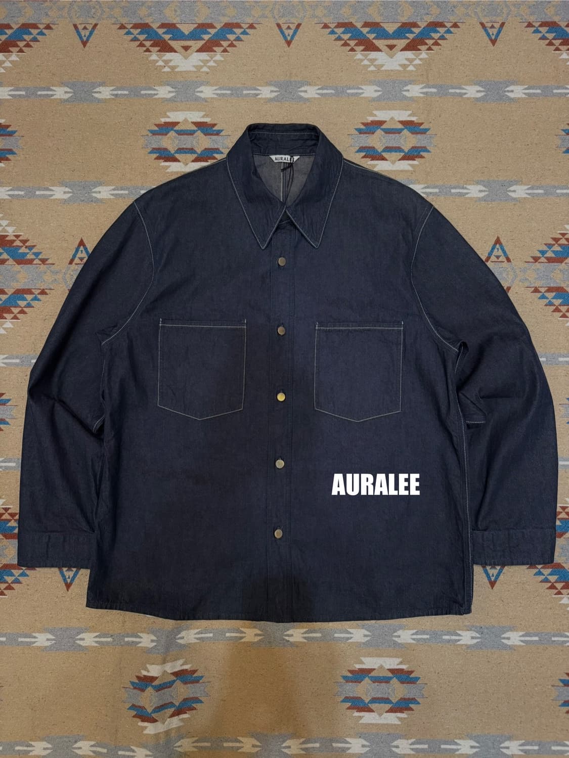 [4][XL] 오라리 하드 트위스트 라이트 데님 셔츠 블루종  상품이미지1