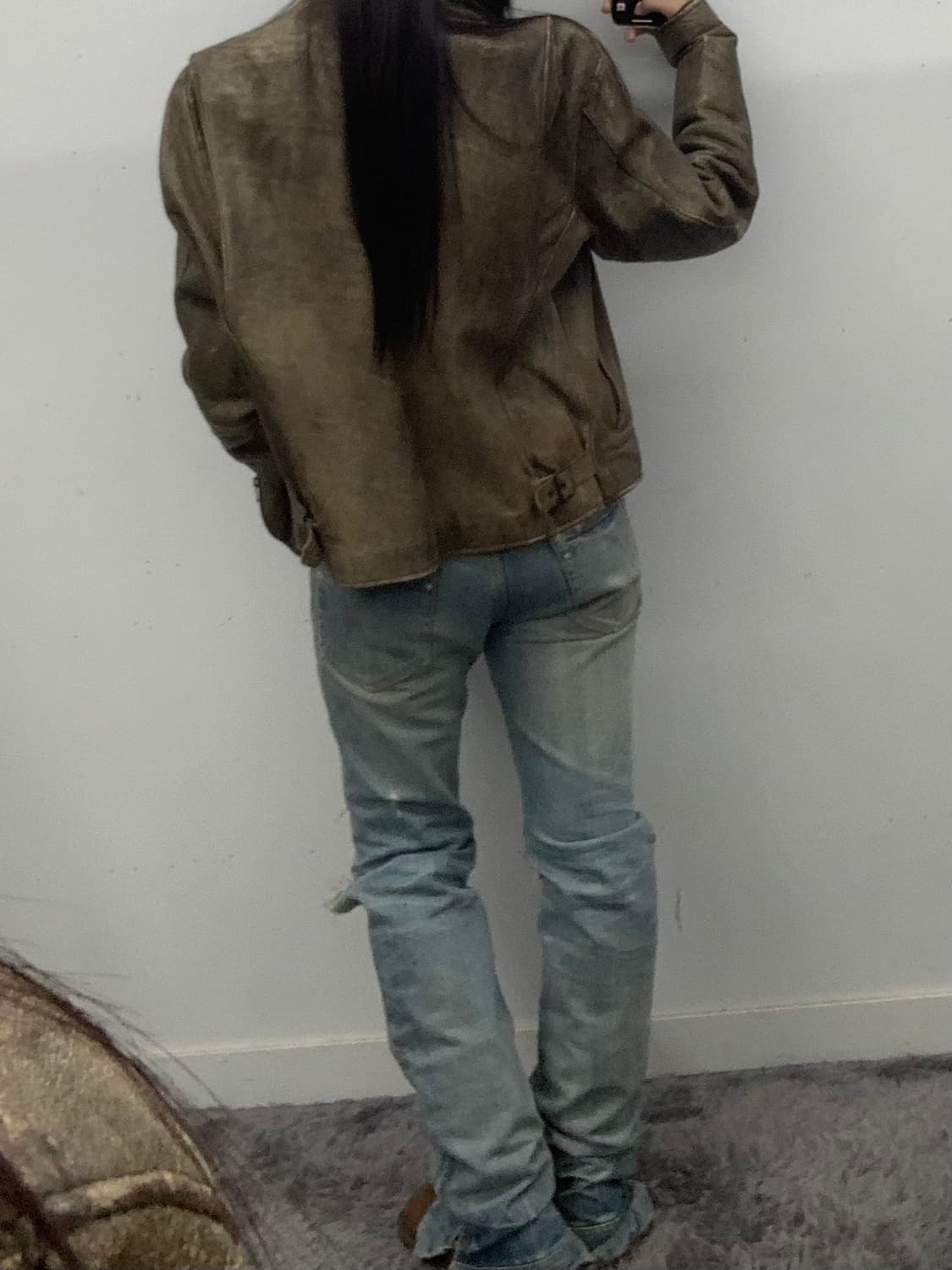 오리지널 크랙 레더 자켓 상품이미지3