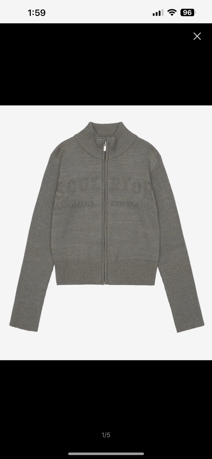 스컬프터 클래식 로고 니트 집업 상품이미지1