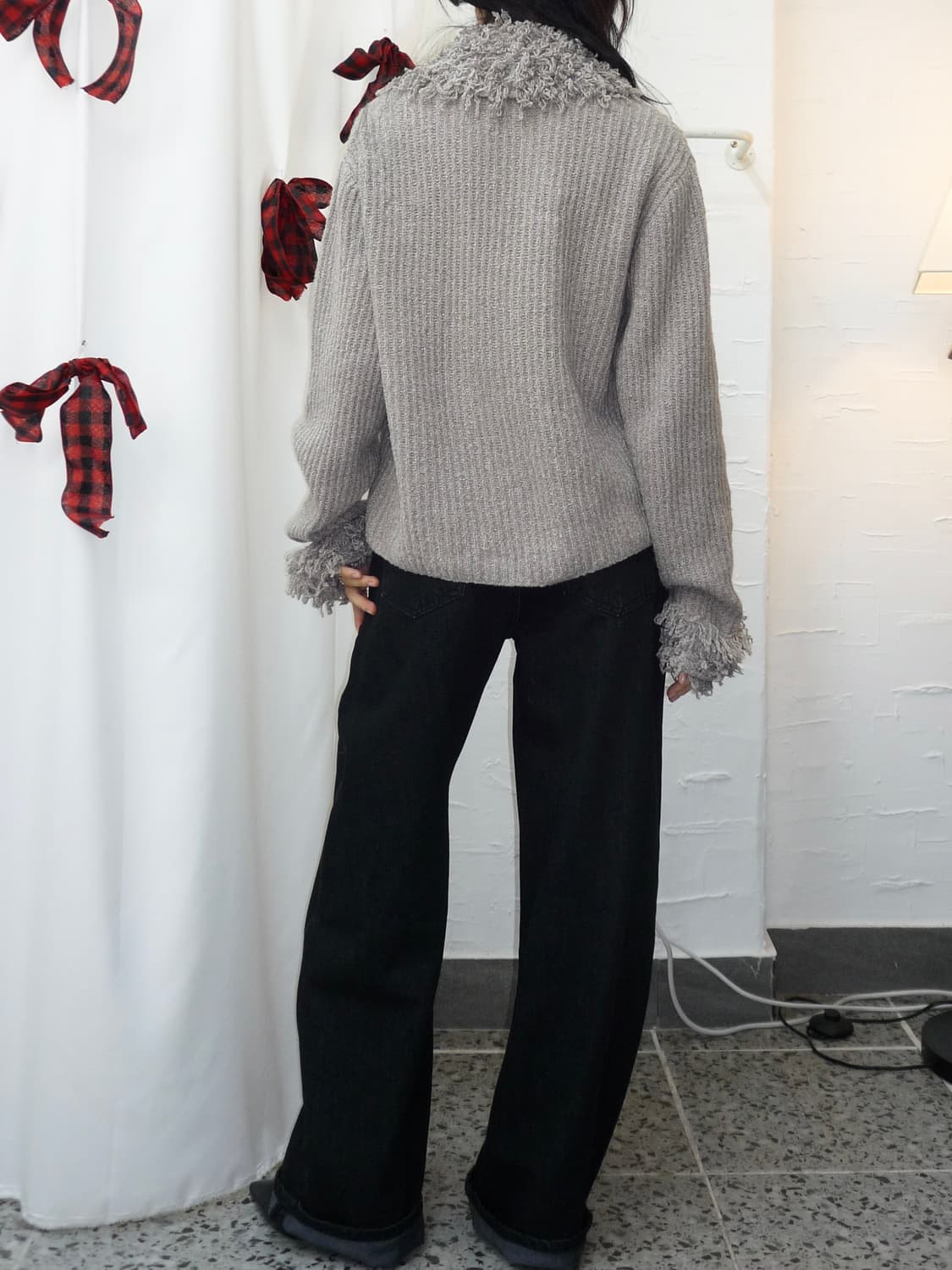 boho shag collar cardigan 상품이미지4