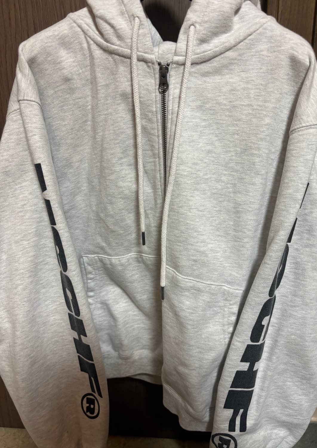 미스치프 2020ss 후드집업 화이트멜란지 상품이미지3