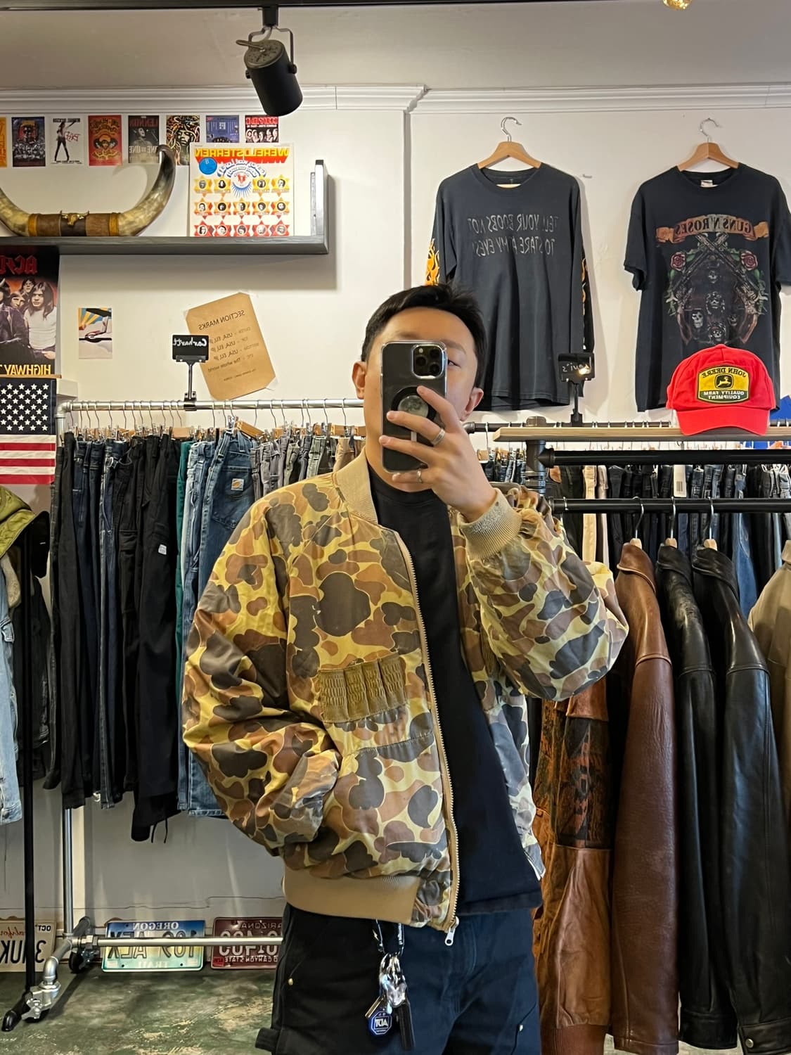 90s[L] 올드 콜롬비아 빈티지 고어텍스 덕카모 USA 내피 헌팅 자켓 상품이미지4